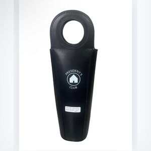 Black Leather President's Club Wine Tote